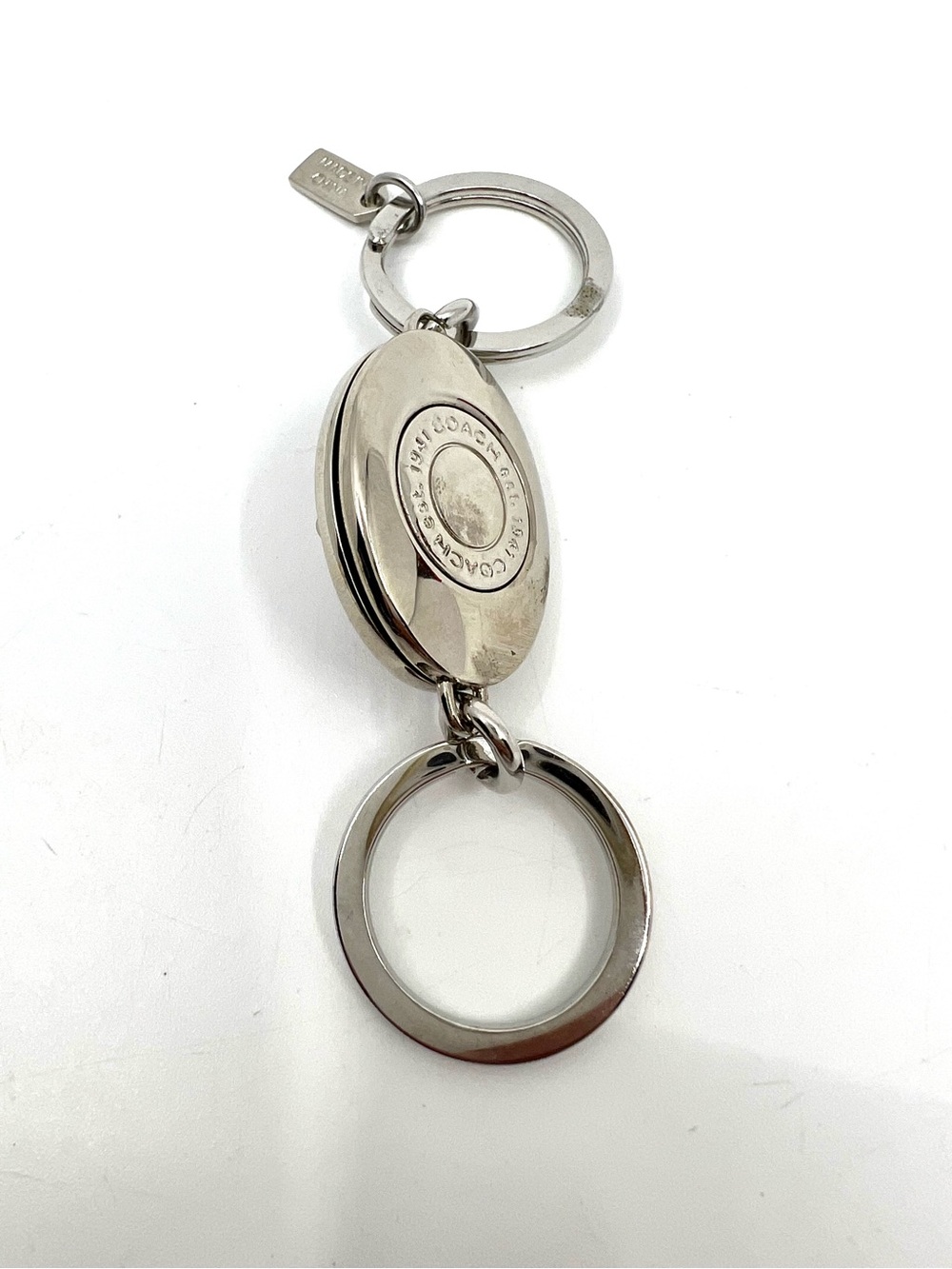 Coach Y2K Oval Purple Turnlock fob double valet keychain bag charm - like New - Picture 9 of 14